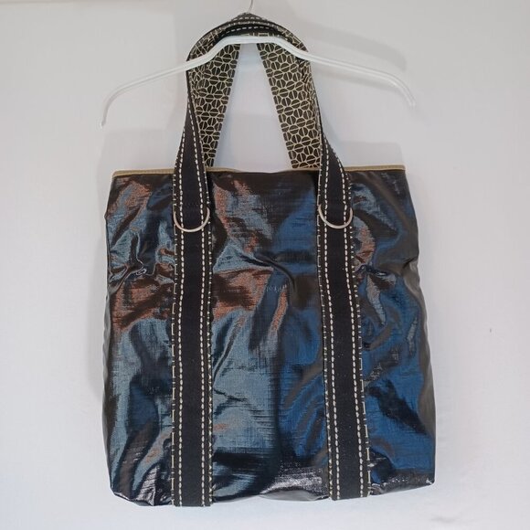 Fossil Key Per Bag Large Black Waxed Canvas Shoulder Tote - Picture 3 of 16